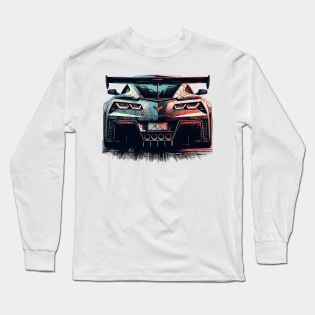 Chevrolet Corvette Long Sleeve T-Shirt by Vehicles-Art